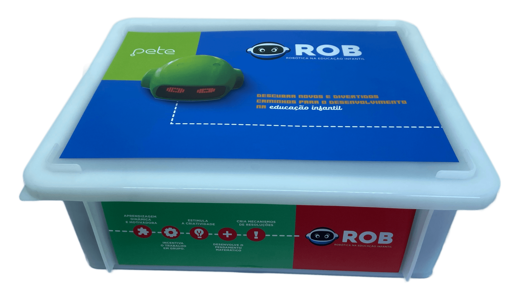 Caixa do kit ROB da PETE, robótica para a educação infantil