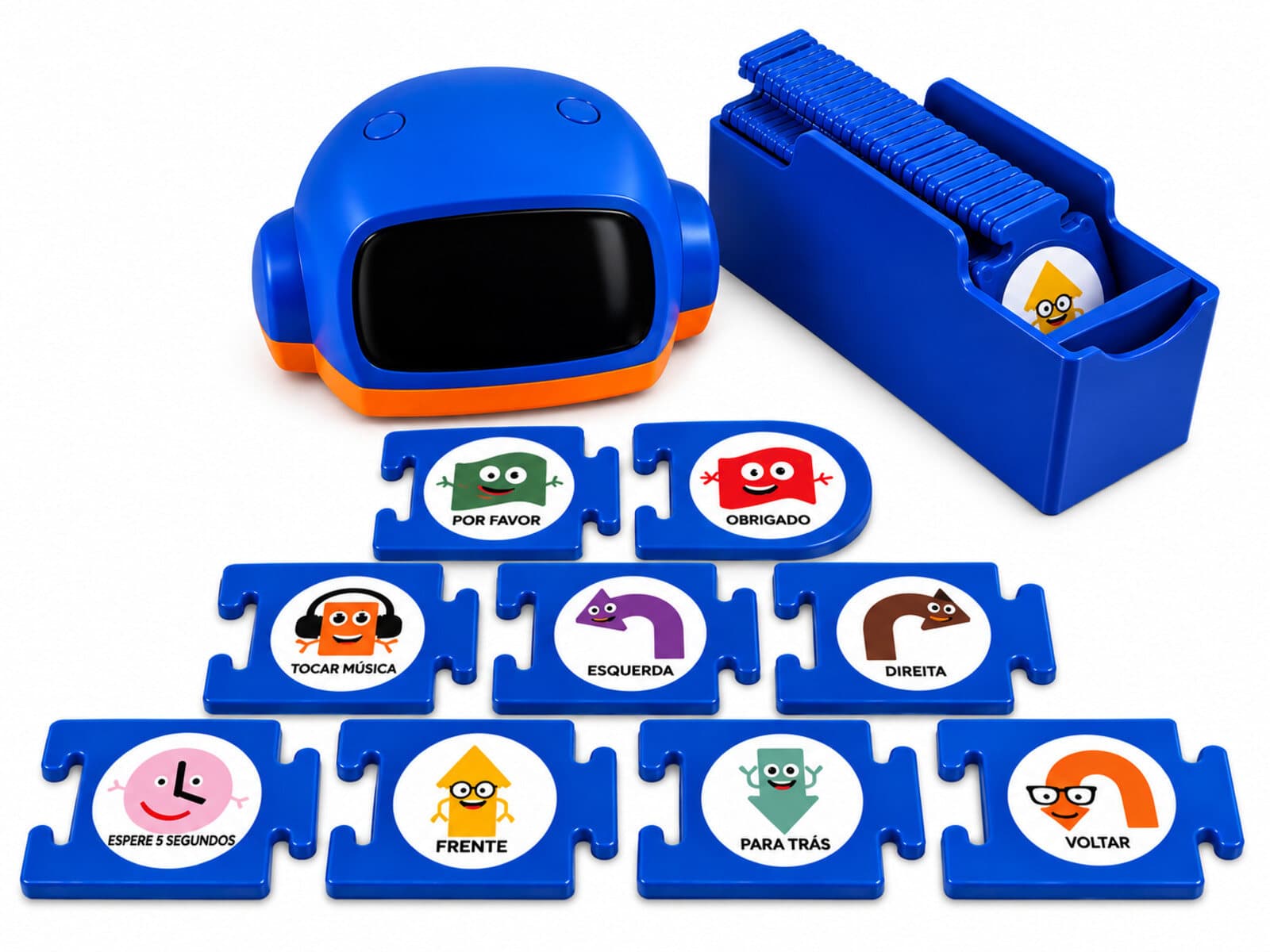 Kit ROB completo: robô, porta-cartões e cartões de comando