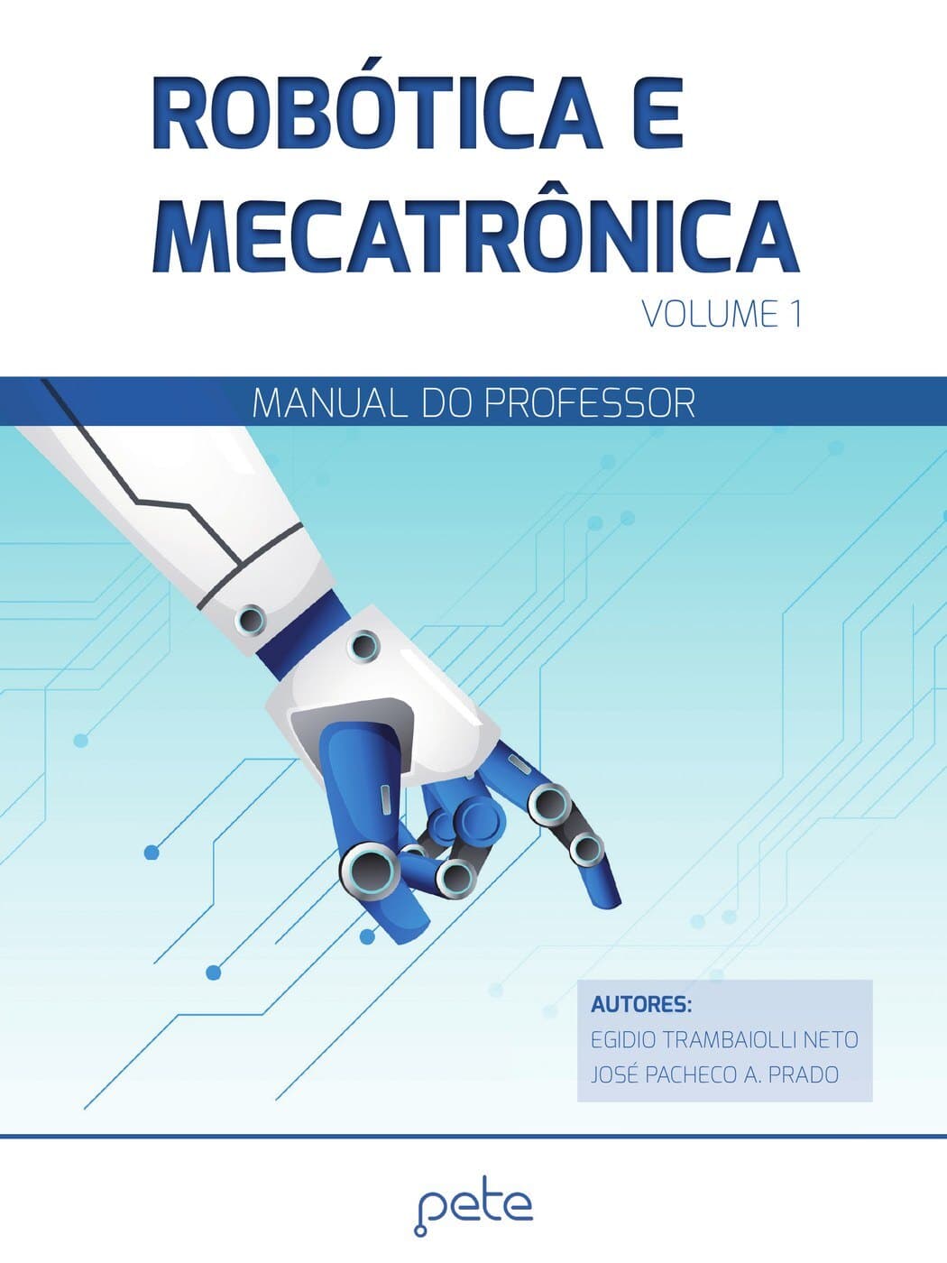 Capa do Manual do Professor — Robótica e Mecatrônica, volume 1
